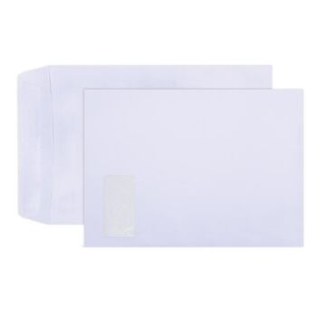 Leo Envelopes C4 Window Self Seal White - Box 250