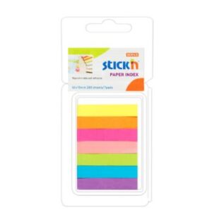 Stick'n Paper Index Tabs 50 x 10mm Neon Assorted 7 Pads