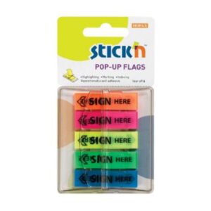 Stick'n Pop-Up Flags 45 x 12mm Sign Here Assorted 5 Pads