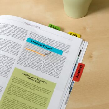 Stick'n Framed Filing Tabs 37 x 50mm Assorted 3 Pads