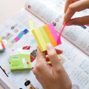 Stick'n Paper Index 50 x 12mm Neon Assorted 4 Pads 3