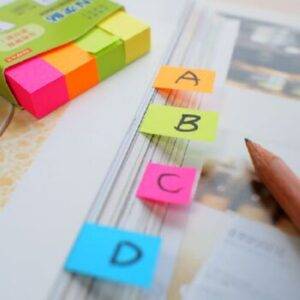 Stick'n Paper Index 50 x 12mm Neon Assorted 4 Pads