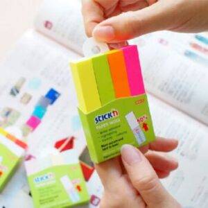 Stick'n Paper Index 50 x 12mm Neon Assorted 4 Pads 4
