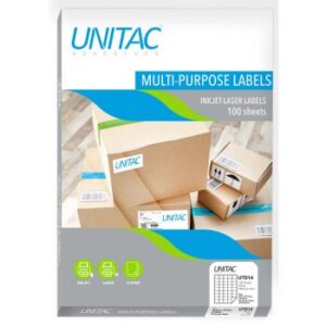 Unitac A4 Laser Labels 38.5mm x 29.9mm 45up White 100 Sheets