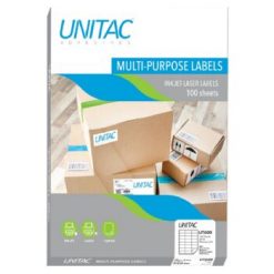 Unitac A4 Laser Labels 64 x 33,9mm 24up White 100 Sheets