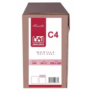 Leo Envelopes C4 Self Seal Manilla - Box 250