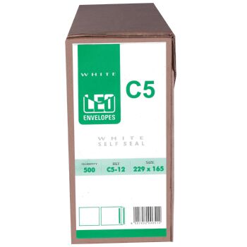 Leo Envelopes C5 Self Seal White - Box 500