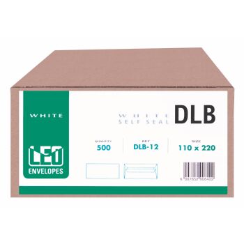 Leo Envelopes DLB Self Seal White - Box 500