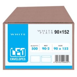 90-2 - Envelopes 90 x 152mm White Gummed 500s