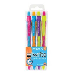 IWrite Gel Retractable Colourful Blue Pens Wallet 4 (2)