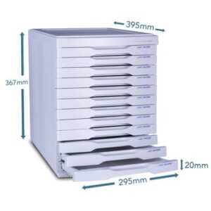 SDS 12 Desk Drawer Filing System Egg Shell