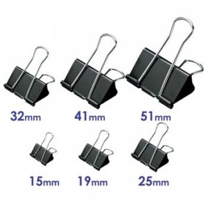 SDS Foldback Clips Paper Binders Size Range