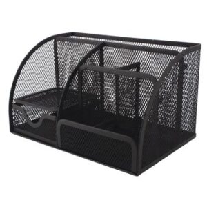 SDS Wire Mesh Clip Pen And Memo Holder With Drawer Black (3).jpg