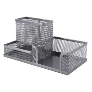 SDS Wire Mesh Cube Clip And Pen Holder Silver (1).jpg