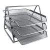 SDS Wire Mesh Letter Tray 3 Tier Black