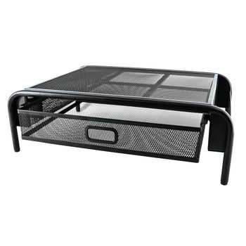 SDS Wire Mesh Monitor Stand 1 Drawer Black