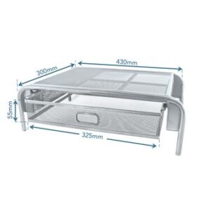 SDS Wire Mesh Monitor Stand 1 Drawer Silver.jpg