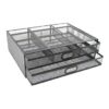 SDS Wire Mesh Monitor Stand 1 Drawer Silver