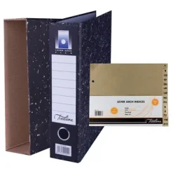 A4ID - Treeline A4 Lever Arch File Board 80mm Black with Index and Dustcover Pack 2