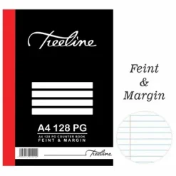 BS128_ Treeline A4 Counter Book Feint & Margin 128 Page