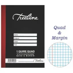 BS1414_ Treeline A4 Counter Book 1 Quire Quad & Margin 96 Page