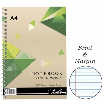 Treeline A4 Spiral Side Bound Notebook 100 Page