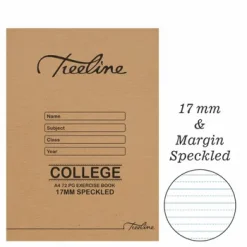 BS7217S Treeline A4 College Exercise Book 17mm Ruled Speckled 72 Page (1)