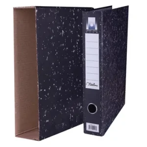 FSD - Treeline Foolscap Upright Lever Arch File Board 80mm Black with Dustcover Pack 2