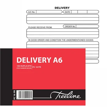 Treeline A6 Duplicate Carbon Book Delivery 100 Page