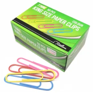 TR0095-30 - Treeline Paper Clips 77mm PVC Assorted 50s - 3