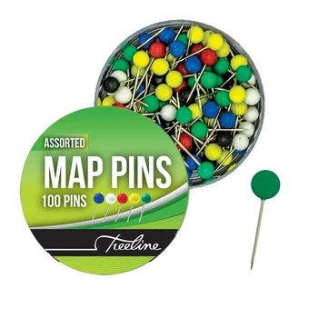 Treeline Map Pins Assorted 100s
