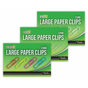 Treeline Paper Clips 33mm Silver-White-Assorted