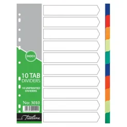 3010-Treeline A4 Index Divider PVC Colour 10 Tab