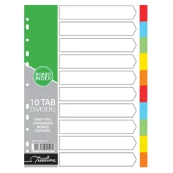 TRDM-10-Treeline A4 Index Divider Board Colour 10 Tab
