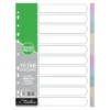 Treeline A4 Index Divider Board Colour Jan-Dec Printed