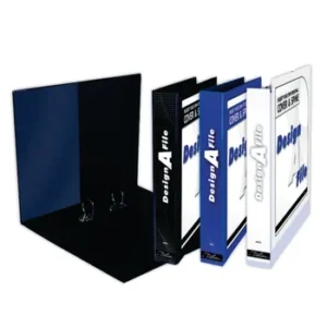 Treeline A4 Design-A-File 2D Ringbinder PVC Black-Blue-White 3