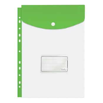 Treeline A4 Filing Carry Folder PVC 180 Micron Top Open Green