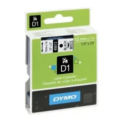 S0720530 - Dymo D1 Standard Tape 12mm X 7m Black on White (3)