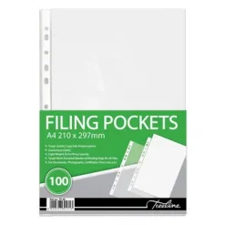 TP40 - Treeline A4 Filing Pockets 40 Micron 100s