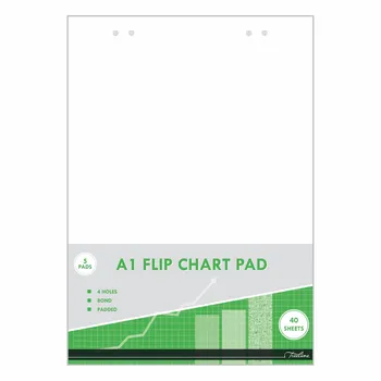Treeline A1 Flip Chart Pad Punched 40 Sheets - Pack 5