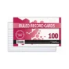 Treeline 6 x 4 Ruled Record Cards 102 x 152mm 100s