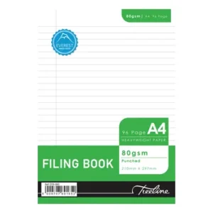Treeline A4 Filing Book Punched 96 Page