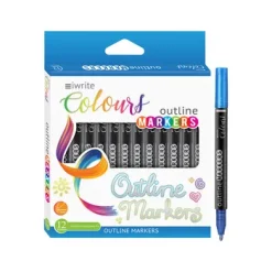 IW0039-30 - Iwrite Silver Metallic Outline Markers Colour 12s