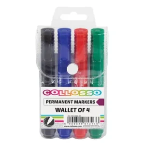 Collosso Permanent Markers Bullet Point Wallet 4 Assorted