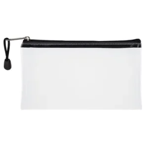 Treeline Transparent Clear PVC Pencil Bag 22cm Black