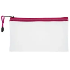 TR9100-08 - Treeline Transparent Clear PVC Pencil Bag 22cm Pink