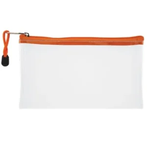 TR9100-09 - Treeline Transparent Clear PVC Pencil Bag 22cm Orange