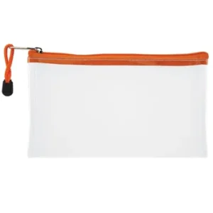 Treeline Transparent Clear PVC Pencil Bag 22cm Orange