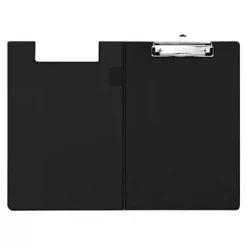 T10-BLACK-Treeline A4 PVC Folding Cover Clipboard Black