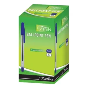 42-5002-02-Treeline T-Pen Crystal Barrel Ballpoint Pens Blue Box 50 (1)